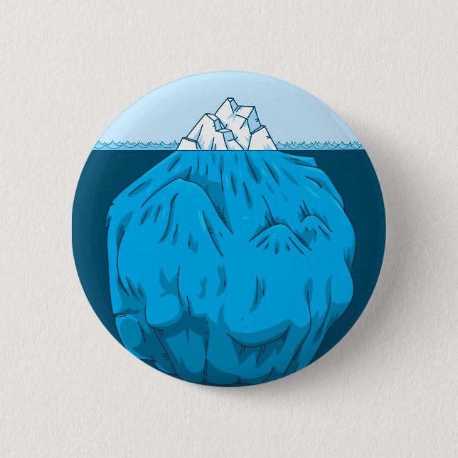 Chapa Redonda De 5 Cm Iceberg del dibujo animado debajo del agua (Anverso)