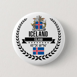 Chapa Redonda De 5 Cm Iceland