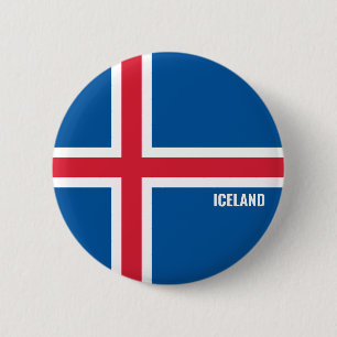 Chapa Redonda De 5 Cm Iceland Flag Cute Patriotic