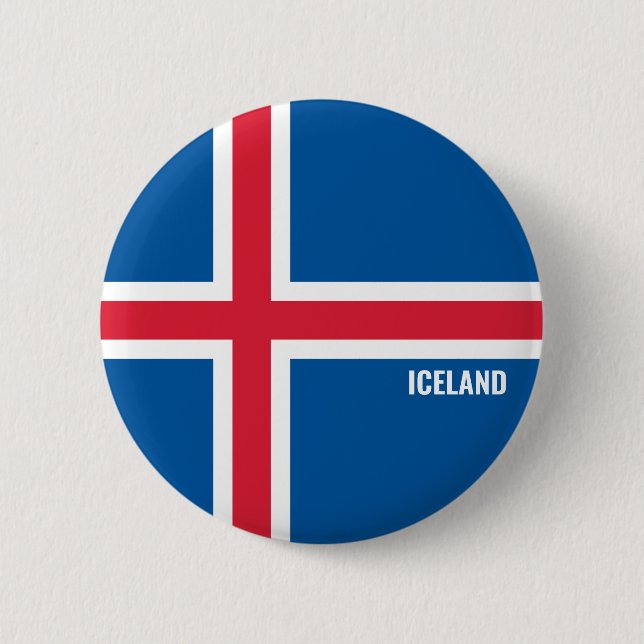 Chapa Redonda De 5 Cm Iceland Flag Cute Patriotic (Anverso)