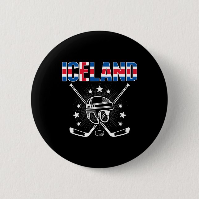 Chapa Redonda De 5 Cm Iceland Ice Hockey Lovers Jersey Icelandic Hockey  (Anverso)
