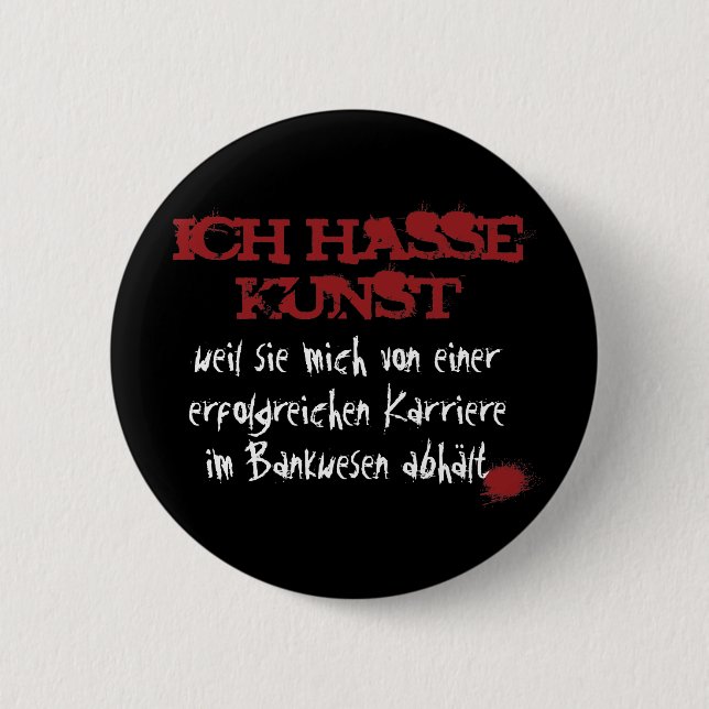 Chapa Redonda De 5 Cm Ich Hasse Kunst... (Anverso)
