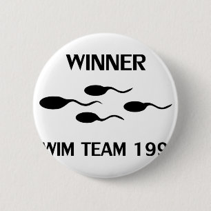 Chapa Redonda De 5 Cm icono 1998 del equipo de natación del ganador