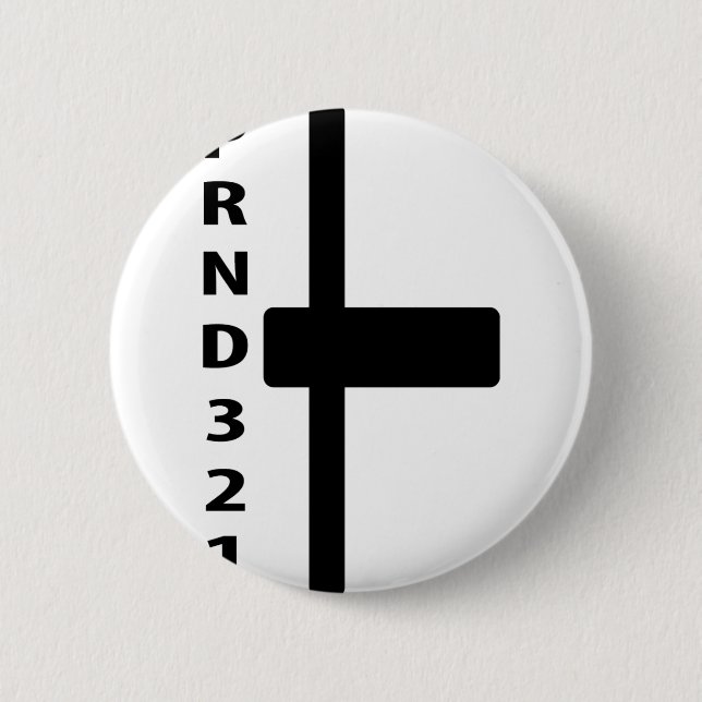 Chapa Redonda De 5 Cm icono automático de la palanca del cambio de (Anverso)