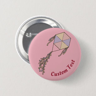 Chapa Redonda De 5 Cm Icono de cometa rosa