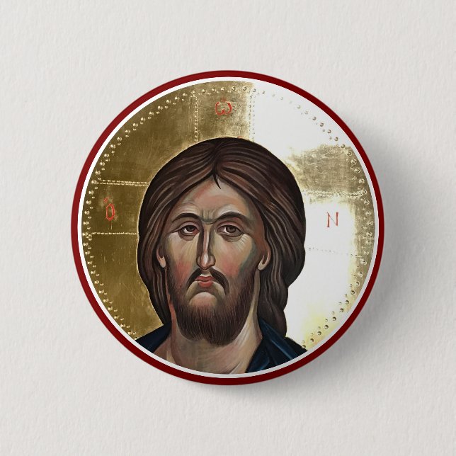 Chapa Redonda De 5 Cm Icono de Jesucristo Pantocrátor (Anverso)