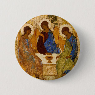 Chapa Redonda De 5 Cm Icono de la Santísima Trinidad Rublev regalo catól
