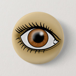 Chapa Redonda De 5 Cm icono de Ojo Marrón