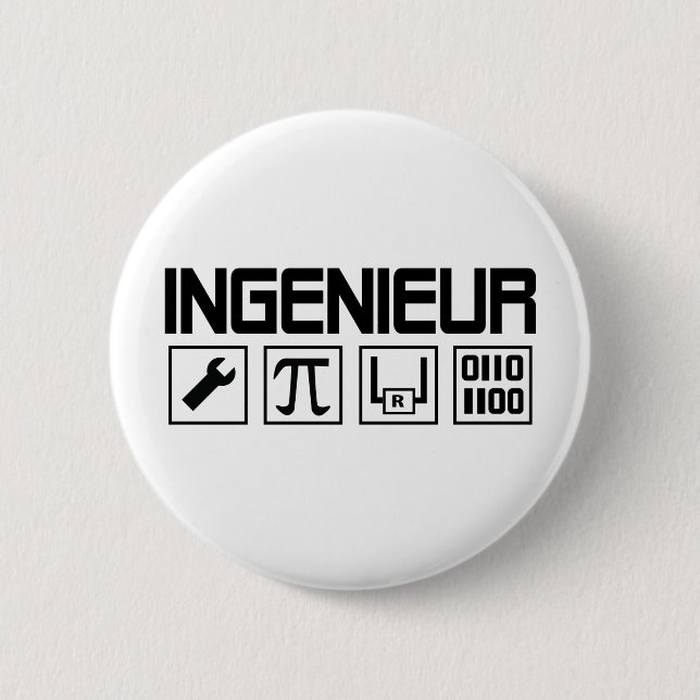 Chapa Redonda De 5 Cm icono del ingenieur (Anverso)