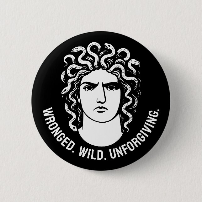 Chapa Redonda De 5 Cm Icono Feminista Medusa (Anverso)