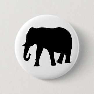 Chapa Redonda De 5 Cm icono negro del elefante