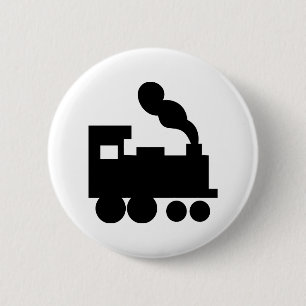 Chapa Redonda De 5 Cm icono negro del ferrocarril del tren