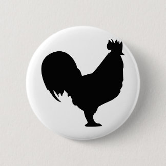 Chapa Redonda De 5 Cm icono negro del gallo