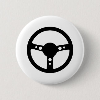 Chapa Redonda De 5 Cm icono negro del volante que compite con