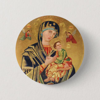 Chapa Redonda De 5 Cm Icono ortodoxo ruso - Virgen María y bebé Jesús