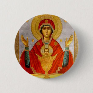 Chapa Redonda De 5 Cm icono religioso Maria santa y niño