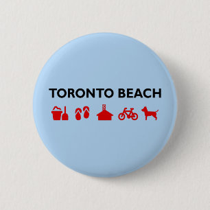 Chapa Redonda De 5 Cm Iconos de la playa de Toronto de color claro