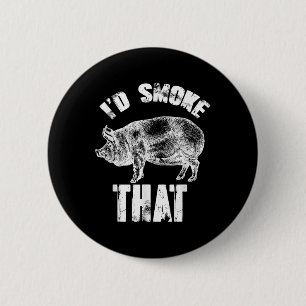Chapa Redonda De 5 Cm Id Smoke That - Gracioso Cerdo Bbq