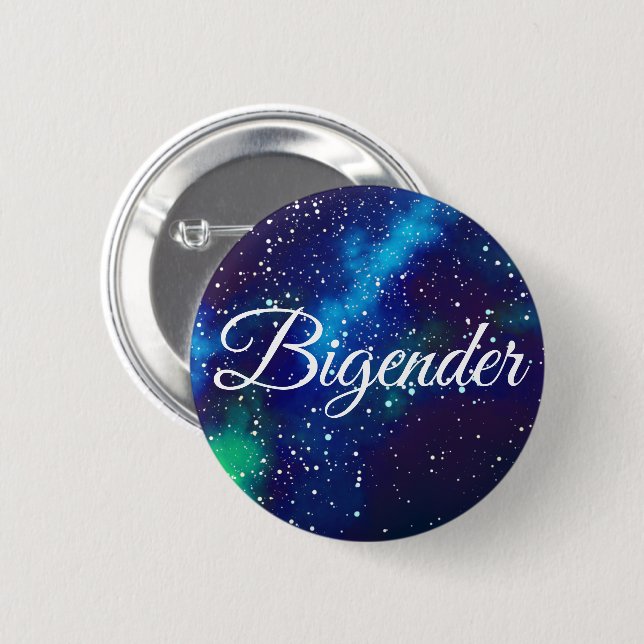 Chapa Redonda De 5 Cm Identidad de galaxia de Personalizable bisexual (Anverso y reverso)