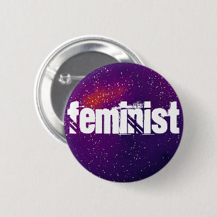 Chapa Redonda De 5 Cm Identidad de galaxia de Personalizable feminista