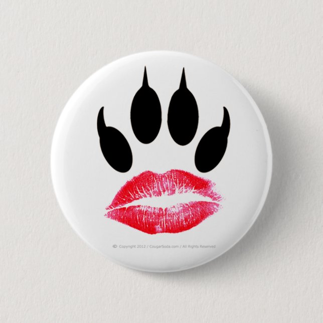 Chapa Redonda De 5 Cm Identificación oficial del Lápiz labial-Pawprint (Anverso)