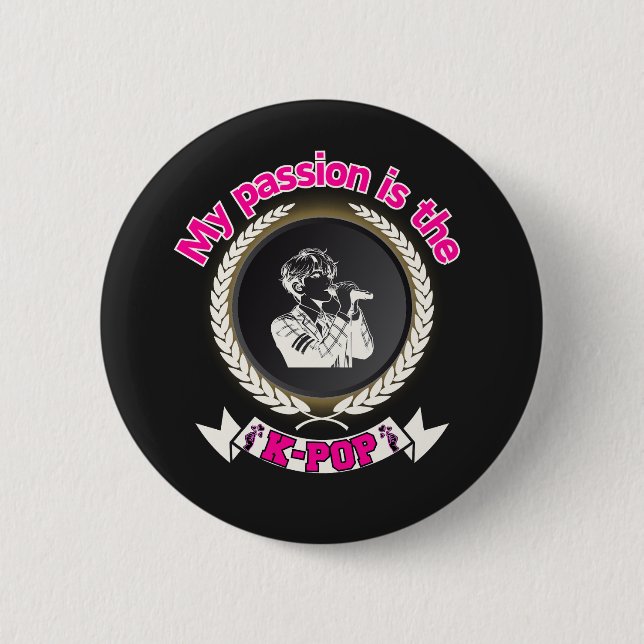 Chapa Redonda De 5 Cm Idol Cantando KPop Pasion Music Culture Fandom Ene (Anverso)