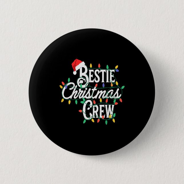 Chapa Redonda De 5 Cm Ie Christmas Crew Funny Friend Matching Friends  (Anverso)