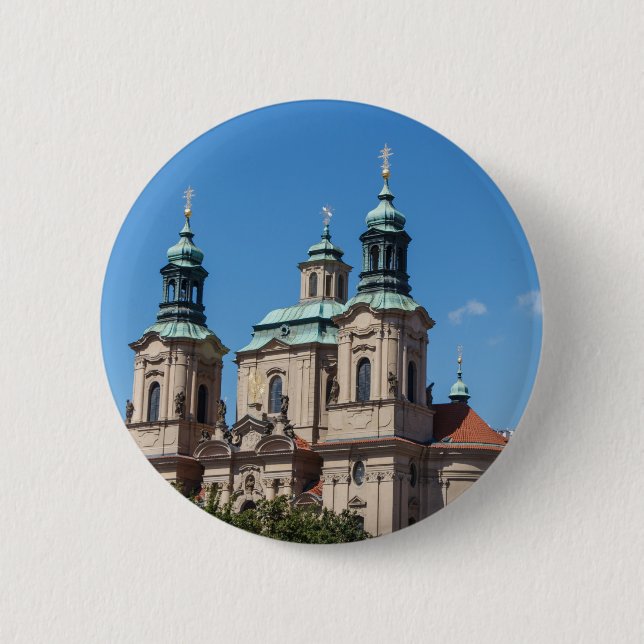 Chapa Redonda De 5 Cm Iglesia de San Nicolás en Praga (Anverso)