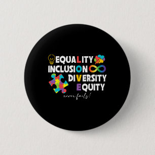Chapa Redonda De 5 Cm Igualdad Inclusión Diversidad Equidad Amor Autismo