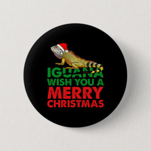 Chapa Redonda De 5 Cm Iguana Te Desearía Una Feliz Navidad Divertida Igu