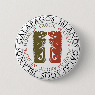 Chapa Redonda De 5 Cm Iguanas de las Islas Galápagos