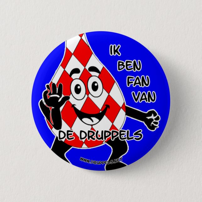 Chapa Redonda De 5 Cm "Ik ben FAN van De Druppels"- (Anverso)