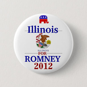 Chapa Redonda De 5 Cm Illinois para Romney 2012