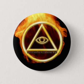 Chapa Redonda De 5 Cm Illuminati en el fuego