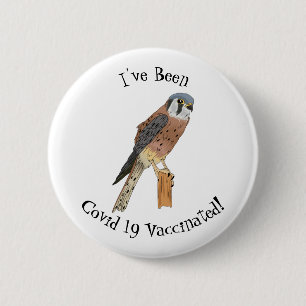 Chapa Redonda De 5 Cm Ilustracion americano de aves de Kestrel 