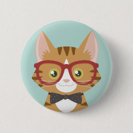 Chapa Redonda De 5 Cm Ilustracion anaranjado del gato del inconformista