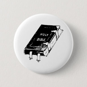 Chapa Redonda De 5 Cm Ilustracion blanco y negro de la Sagrada Biblia