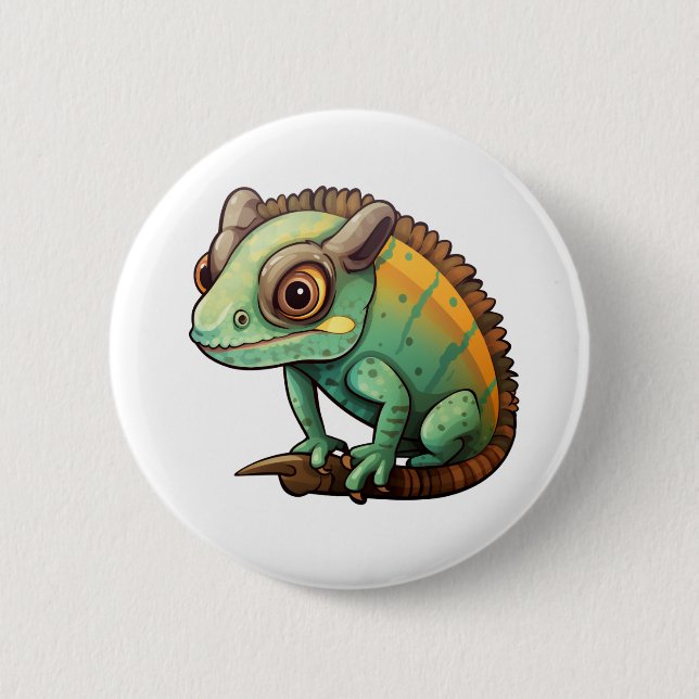 Chapa Redonda De 5 Cm ilustracion chameleon personalizado (Anverso)