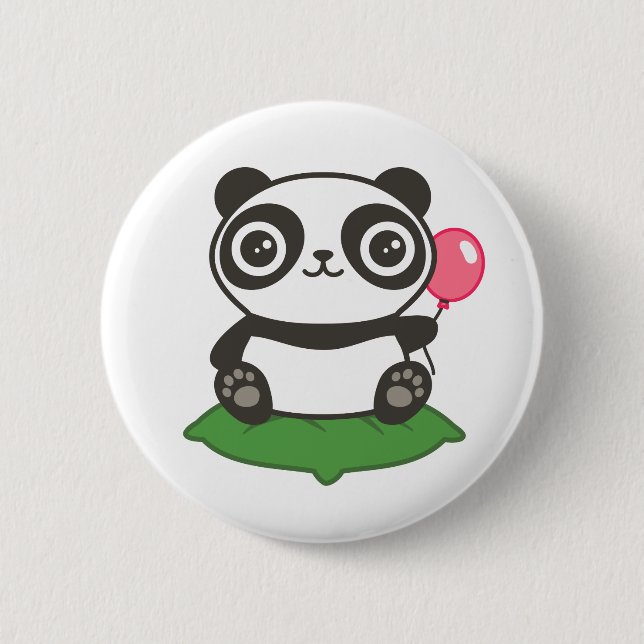 Chapa Redonda De 5 Cm Ilustracion Cute Panda (Anverso)
