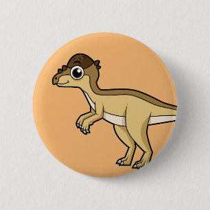 Chapa Redonda De 5 Cm Ilustracion Cuto De Un Dinosaurio Pachycephalosaur