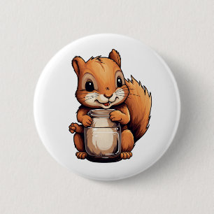 Chapa Redonda De 5 Cm ilustracion de ardilla personalizado
