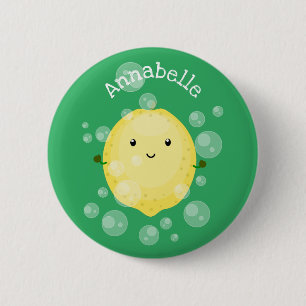 Chapa Redonda De 5 Cm Ilustracion de burbujas de personalizado de limón