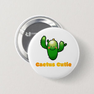 Chapa Redonda De 5 Cm Ilustración de cactus sonriente lindo