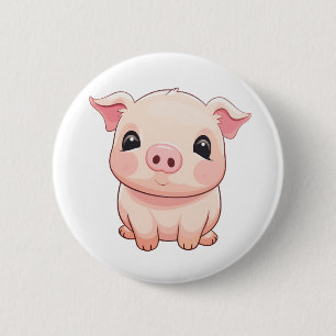 Chapa Redonda De 5 Cm ilustracion de cerdo personalizado
