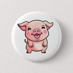 Chapa Redonda De 5 Cm ilustracion de cerdo personalizado