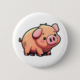 Chapa Redonda De 5 Cm ilustracion de cerdo personalizado
