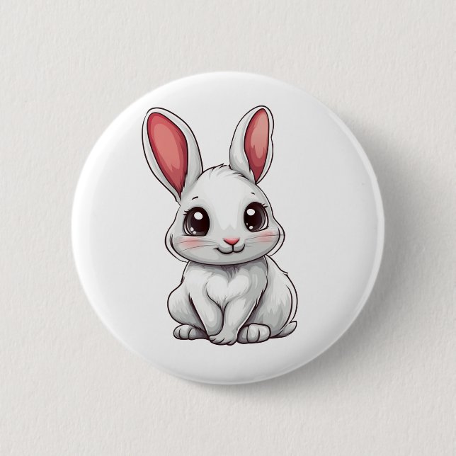 Chapa Redonda De 5 Cm ilustracion de conejo personalizado (Anverso)