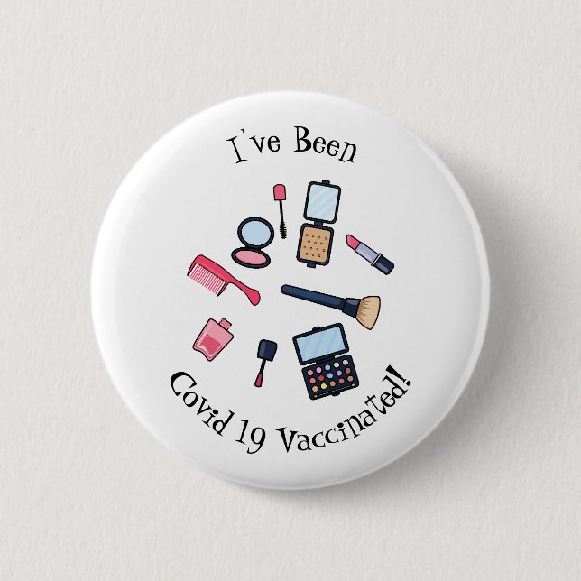 Chapa Redonda De 5 Cm Ilustracion de cosméticos/personalizados de maquil (Anverso)