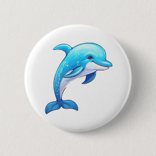 Chapa Redonda De 5 Cm ilustracion de delfín personalizado