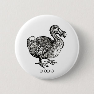Chapa Redonda De 5 Cm Ilustración de diccionario vintage Pin de ave Dodo